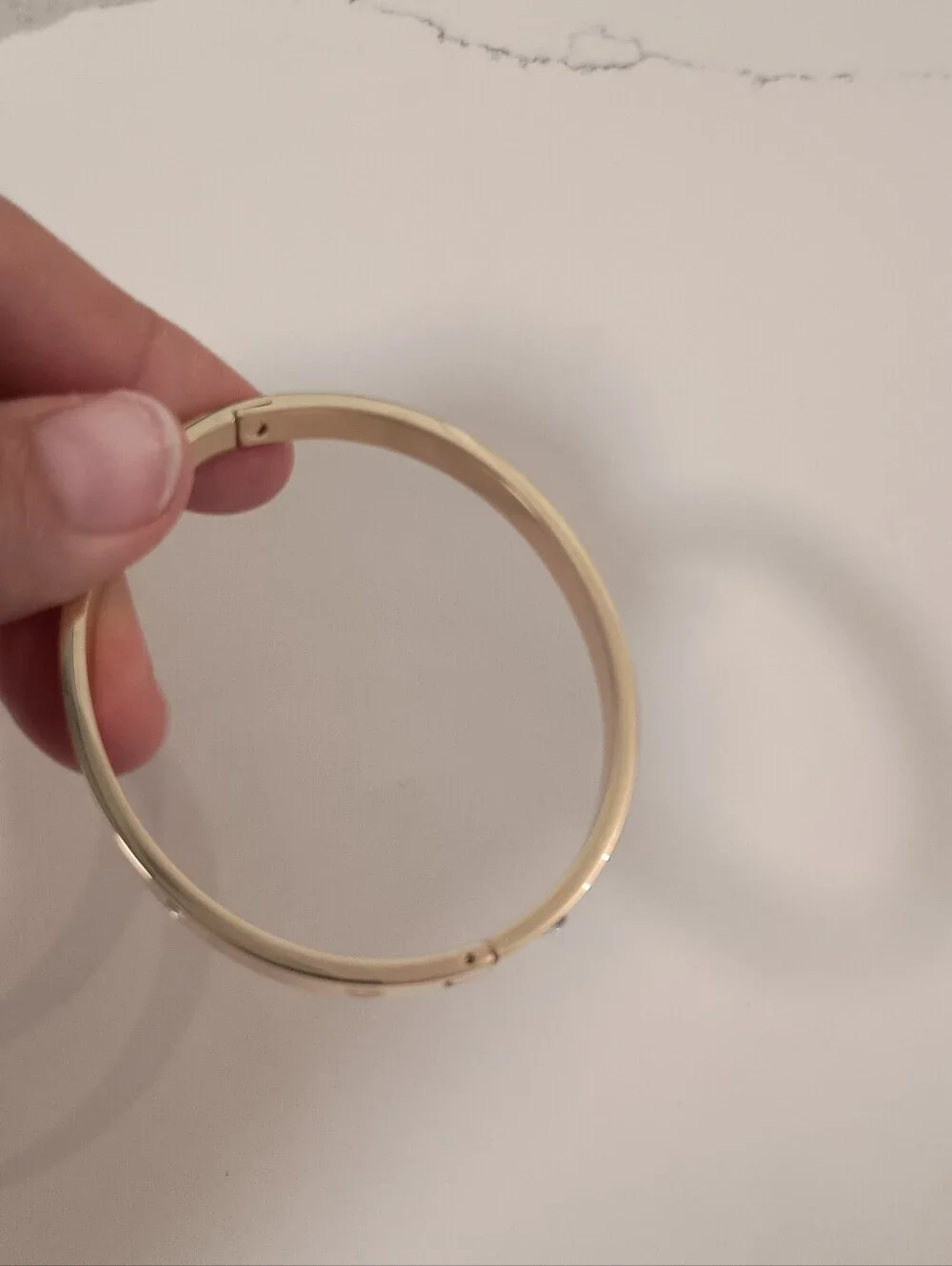 Gold Love Style Crystal Bangle Bracelet Oval Hinged